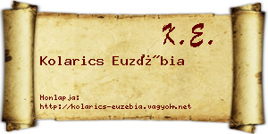 Kolarics Euzébia névjegykártya